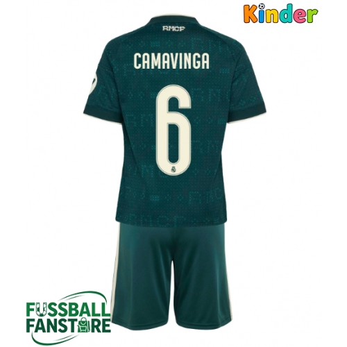 Real Madrid Eduardo Camavinga #6 Replik Auswärtstrikot Kinder 2026-27 Kurzarm (+ Kurze Hosen)